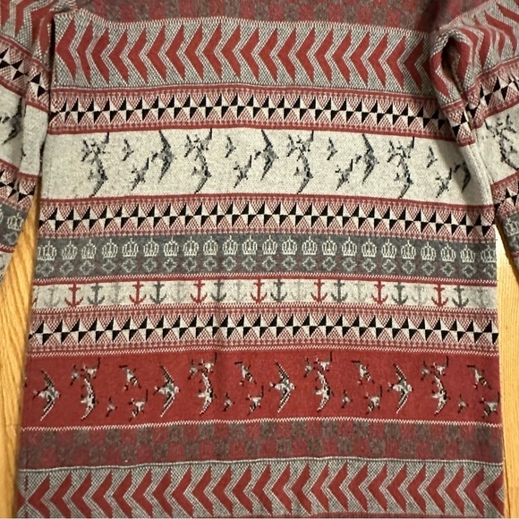 Twenty8Twelve S Miller Sz Small Lyric Printed Sweater Coat Cardigan Birds Anchor - Picture 4 of 7